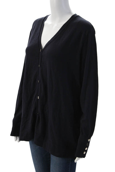 Renuar Unisex Black V-Neck Button Cardigan Sweater 72% Viscose Size 2XL