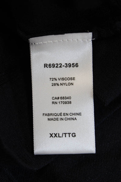 Renuar Unisex Black V-Neck Button Cardigan Sweater 72% Viscose Size 2XL