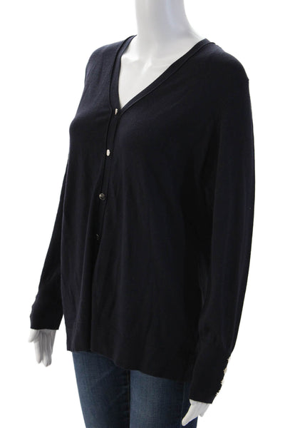Renuar Unisex Cardigan Black V-Neck Button Front Size M
