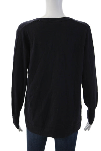 Renuar Unisex Cardigan Black V-Neck Button Front Size M