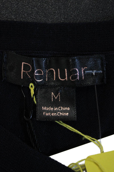 Renuar Unisex Cardigan Black V-Neck Button Front Size M