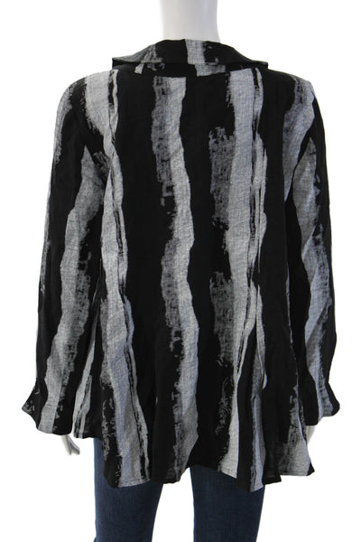 Trine Kryger Simonsen Women Black Striped Square Neck Blazer Size 38