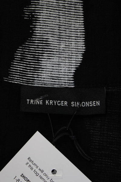 Trine Kryger Simonsen Women Black Striped Square Neck Blazer Size 38