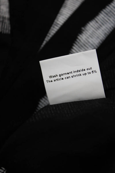 Trine Kryger Simonsen Women Black Striped Square Neck Blazer Size 38