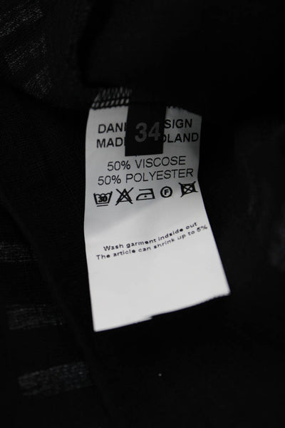 Trine Kryger Simonsen Women Black Geometric Highneck Button Jacket Size 34