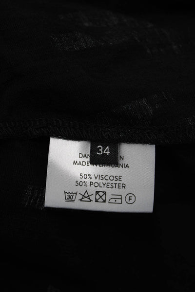Trine Kryger Simonsen Women Black Graphic Jacket Long Sleeve Size 34