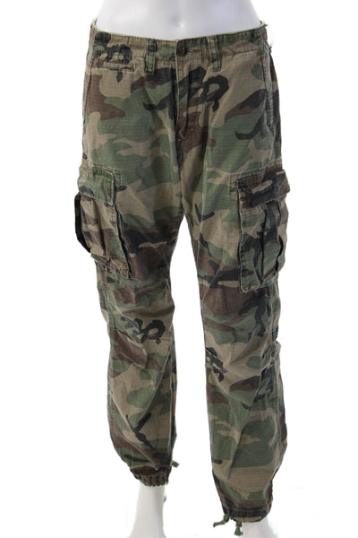 MNML Mens Green Camo Cargo Jogger Pants Cotton Army Size 29
