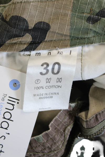 MNML Mens Green Camo Cargo Jogger Pants Cotton Army Size 29