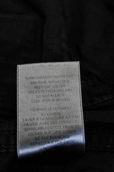 Re/Done Unisex Cropped Cargo Pants Black 100% Cotton Button Closure Size 28