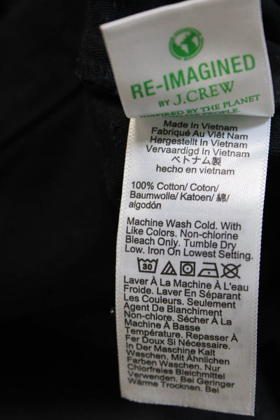 J Crew Unisex Cropped Cargo Pants Black Button Size 4