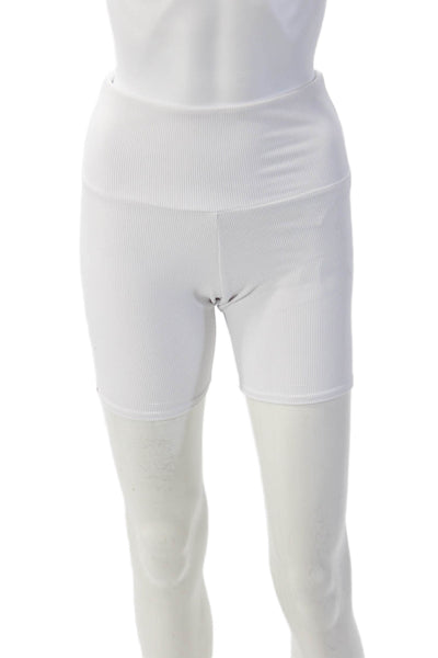 ONZIE Unisex Biker Shorts White Nylon Blend Size S