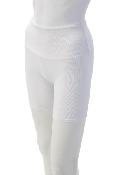 ONZIE Unisex Biker Shorts White Nylon Blend Size S