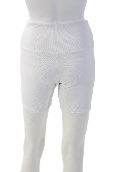ONZIE Unisex Biker Shorts White Nylon Blend Size S