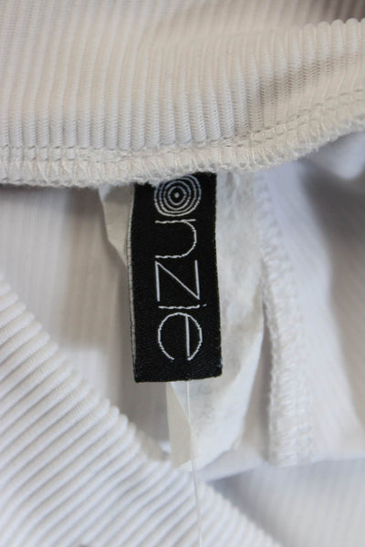 ONZIE Unisex Biker Shorts White Nylon Blend Size S