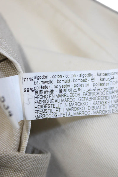Zara Unisex Beige Chinos Cotton Polyester Button Size S