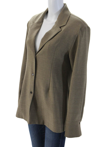 The Frankie Shop Women Brown Collared Button Blazer Long Sleeve Size XS