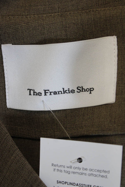 The Frankie Shop Women Brown Collared Button Blazer Long Sleeve Size XS