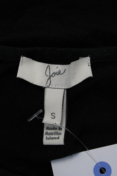 Joie Womens Cropped Camisole Black Cotton Blend Button Front Round Neck Size S
