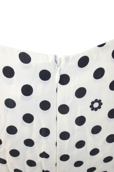 HVN Womens Maxi Tank Dress Silk Polka Dot Beige Sleeveless Button Size 4