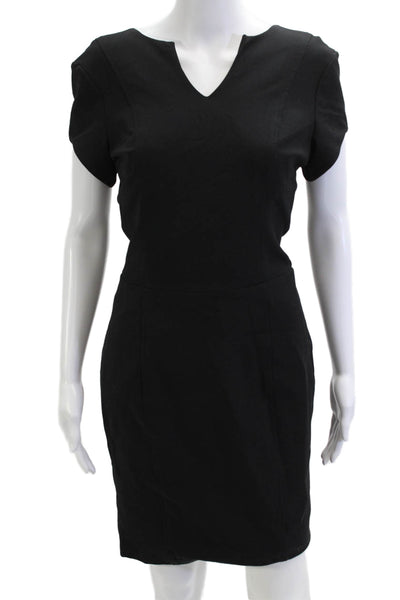 Project Gravitas Women Sheath Dress Black V Neck Short Sleeve Knee Size 4