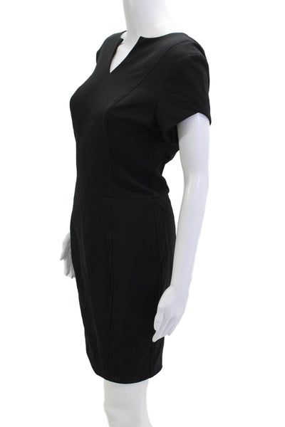 Project Gravitas Women Sheath Dress Black V Neck Short Sleeve Knee Size 4