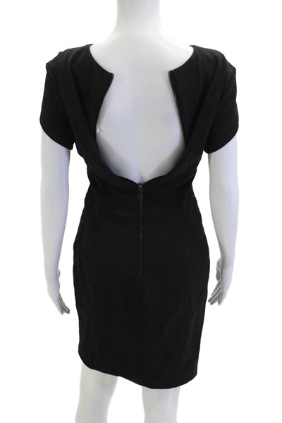 Project Gravitas Women Sheath Dress Black V Neck Short Sleeve Knee Size 4