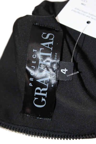 Project Gravitas Women Sheath Dress Black V Neck Short Sleeve Knee Size 4