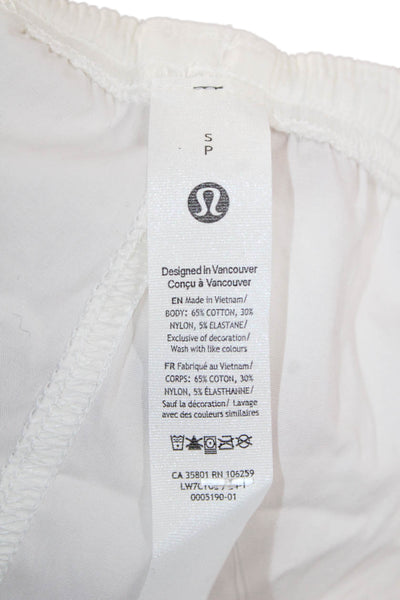 Lululemon Unisex White Sweat Shorts Drawstring Size S