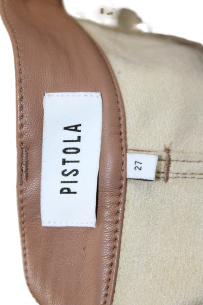 Pistola Womens Cargo Pants Brown Army Polyurethane Button Size 27