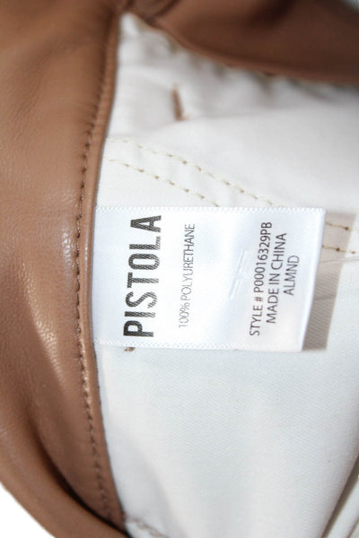 Pistola Womens Cargo Pants Brown Army Polyurethane Button Size 27