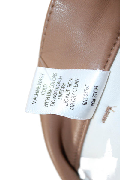 Pistola Womens Cargo Pants Brown Army Polyurethane Button Size 27