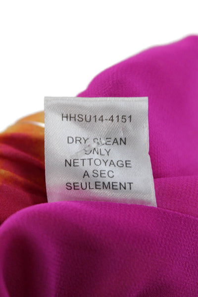 Haute Hippie Unisex Orange Silk Beach Shorts Button Closure Size S