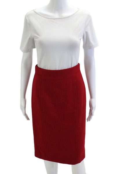 Worth Womens Straight Pencil Skirt 100% Camel Red Knee Length Size 2