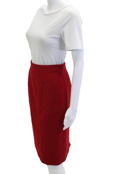 Worth Womens Straight Pencil Skirt 100% Camel Red Knee Length Size 2