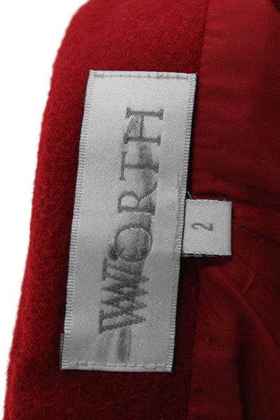 Worth Womens Straight Pencil Skirt 100% Camel Red Knee Length Size 2