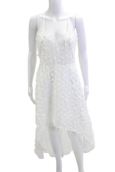 Jewel Badgley Mischka Women A-Line Slip Dress White Floral Sleeveless Size 4