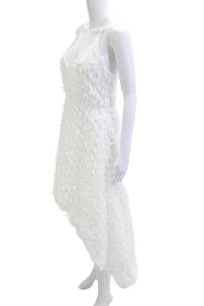 Jewel Badgley Mischka Women A-Line Slip Dress White Floral Sleeveless Size 4