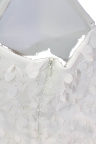 Jewel Badgley Mischka Women A-Line Slip Dress White Floral Sleeveless Size 4