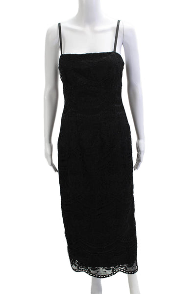 Jewel Badgley Mischka Women Sheath Slip Dress Black Sleeveless Size 4