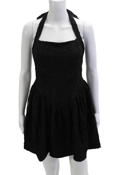 Jewel Badgley Mischka Women Fit & Flare Mini Dress Black Sleeveless Size 4