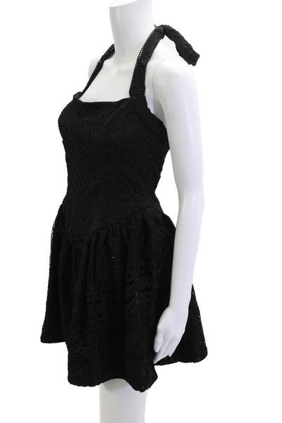Jewel Badgley Mischka Women Fit & Flare Mini Dress Black Sleeveless Size 4