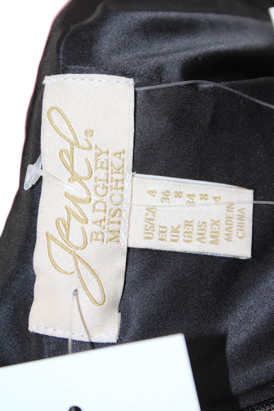Jewel Badgley Mischka Women Fit & Flare Mini Dress Black Sleeveless Size 4