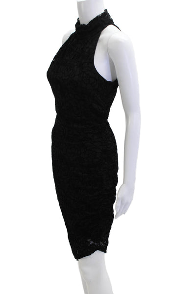 Jewel Badgley Mischka Women Black Bodycon Sheath Dress Sleeveless Size 4