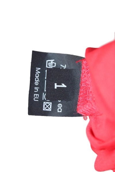 Peter O. Mahler Womens Red Shirt Dress 3/4 Sleeve Button Size 1