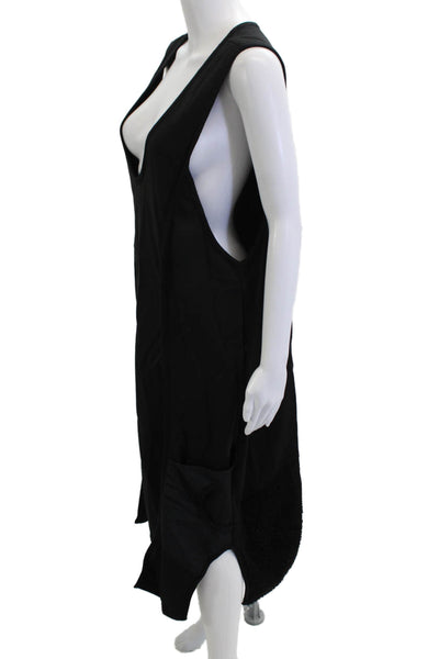 Urban by Alembika Womens Overall Dress Black Cotton Sleeveless Gothic Size 3