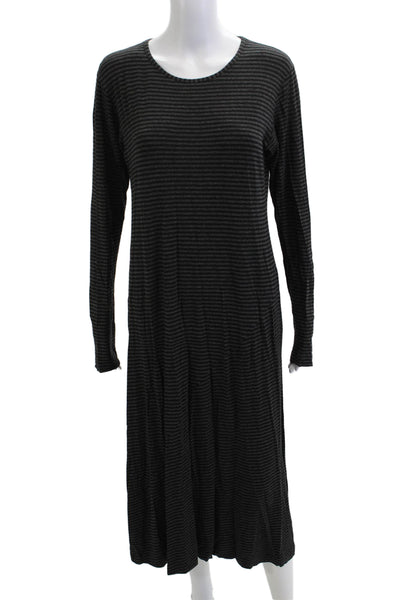 Lilith Womens Sweater Dress Striped Black Long Sleeve Cotton Blend Size XL