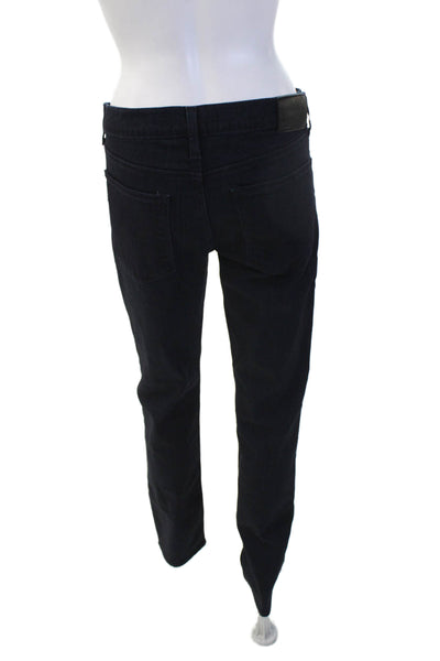 Paige Mens Straight Jeans Black Button Mid Rise Size 31