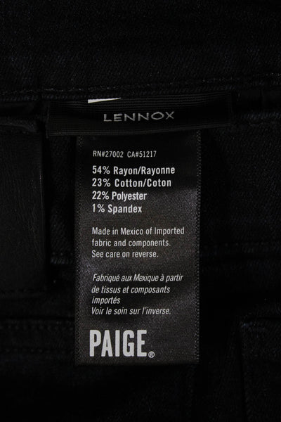 Paige Mens Straight Jeans Black Button Mid Rise Size 31