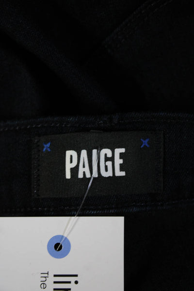 Paige Mens Straight Jeans Black Button Mid Rise Size 31
