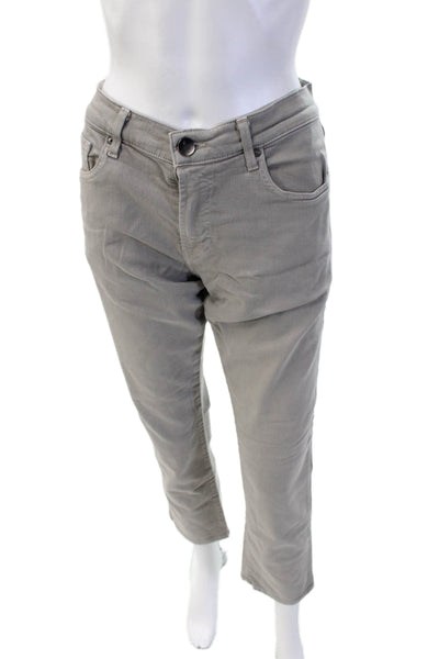 J Brand Unisex Ankle Cropped Pants Gray Cotton Blend Mid Rise Inseam 27 Size 31
